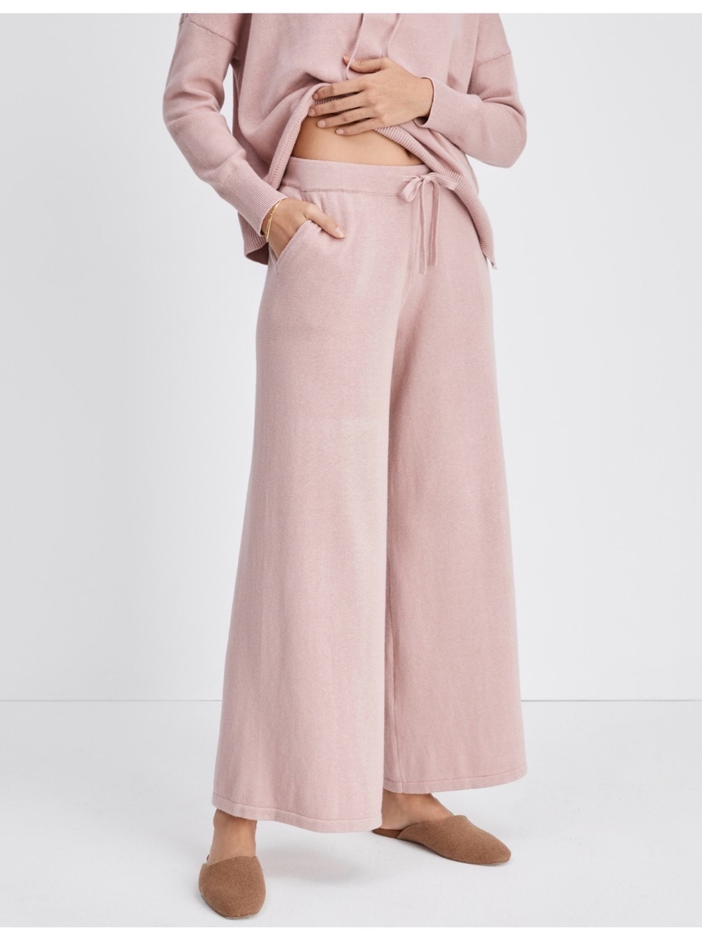 Talbots Haven well Within pink cashmere blend comfy pants wide leg